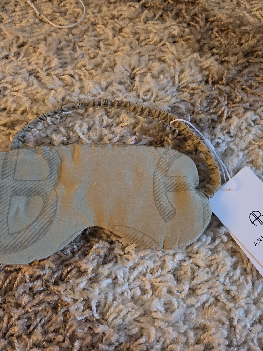 Anine Bing Sage Green Printed Sleep Mask